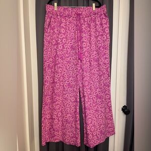 Knox Rose Wide Leg Pants Pink Paisley Size XL